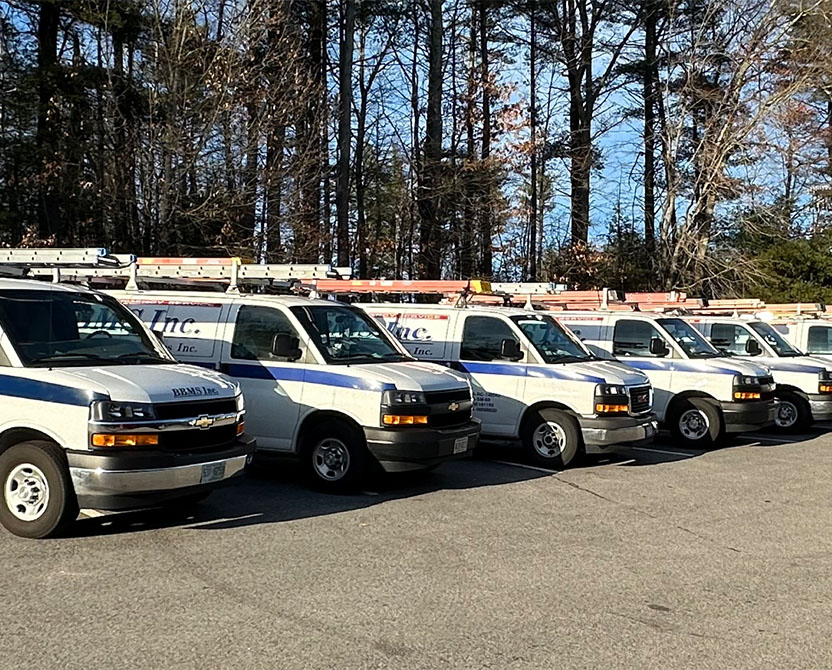 Fleet of B&B Mechanical Services, Inc. vans